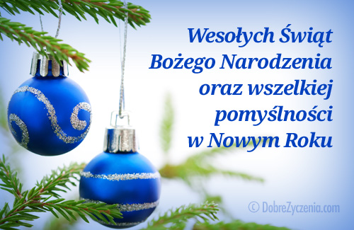 WesoÅ‚ych ÅšwiÄ…t BoÅ¼ego Narodzenia oraz wszelkiej pomyÅ›lnoÅ›ci w Nowym Roku